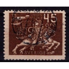1924 - Sverige - AFA 182 - Frimærke - Verdenspostforeningens 50-års jubilæum - 45 øre brun - Stemplet.